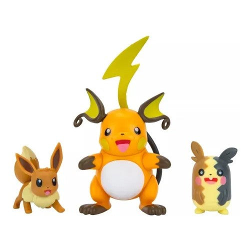 Pokémon Raichu, Morpeko, Eevee Combo X3 Wicked Cool Toys